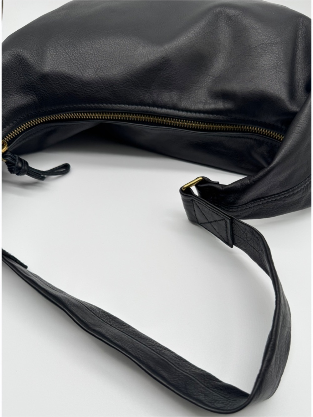 Madewell The Piazza Slouch Black Leather Small Shoulder Bag - Picture 6 of 8